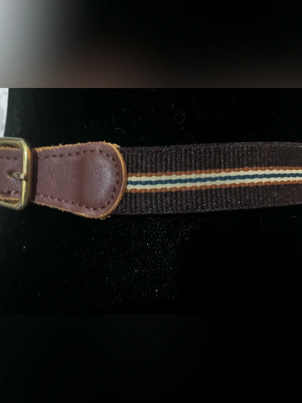 Grosgrain Ribbon Leather Tab Belt